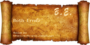 Both Ernő névjegykártya
